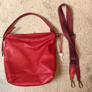 Gorgeous Red Fossil Hobo Bag